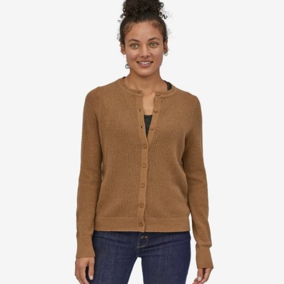Patagonia Sweaters - Patagonia Recycled 95% Cashmere 5% Wool Cardigan Knit Sweater Button Up Taupe XL